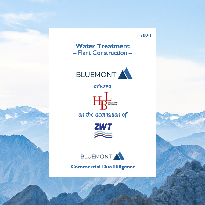 BLUEMONT SUCCESSFULLY ADVISED HBL ON ITS ACQUISITION OF ZWT WASSER- & ABWASSERTECHNIK WITH A CDD