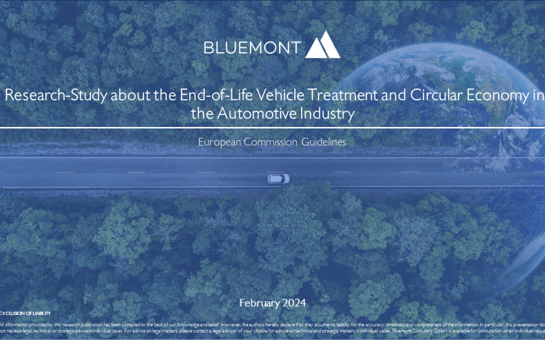 Bluemont Strategy Insights – Research Study on European End-of-Life Vehicle-Regulations and Circular Economy in the Automotive Industry