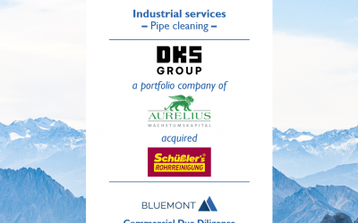 Bluemont unterstützt die DKS Group bei der Übernahme der Schüßler´s Rohrreinigungsschnelldienst GmbH & Co. KG mit einer CDD